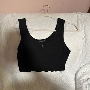 Black cropped tank top